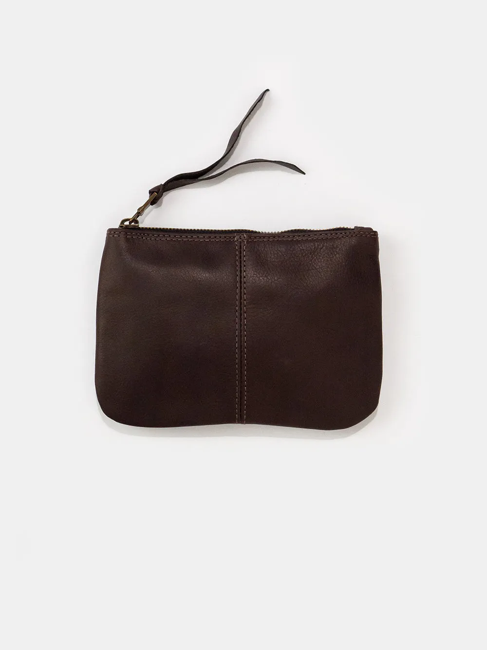 Elodie Leather Makeup Bag in Dark Chocolate