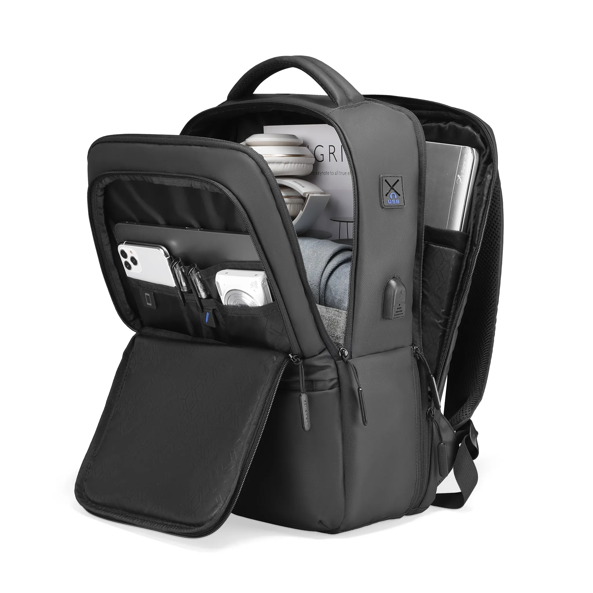 Fady: Upgrade 2nd Generation Lightweight USB Charging Laptop Backpack with Anti-theft