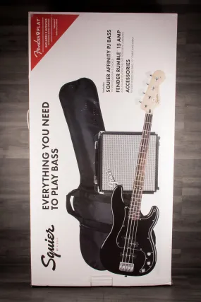 Fender Squier Affinity Bass Guitar PJ Pack - Black