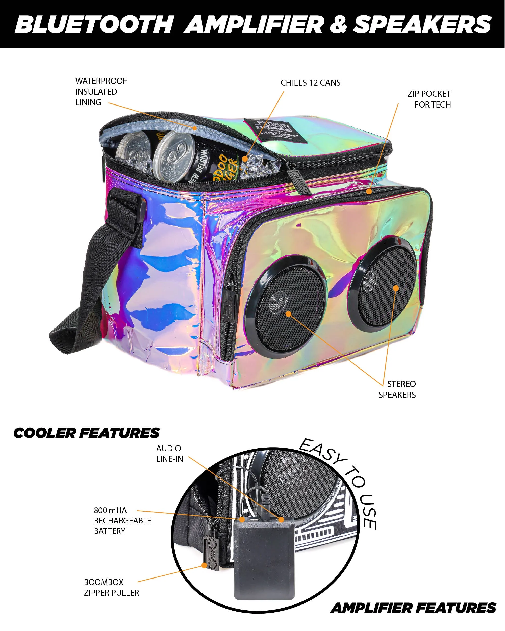 FI-HI Cooler Bag w/ Bluetooth Speakers