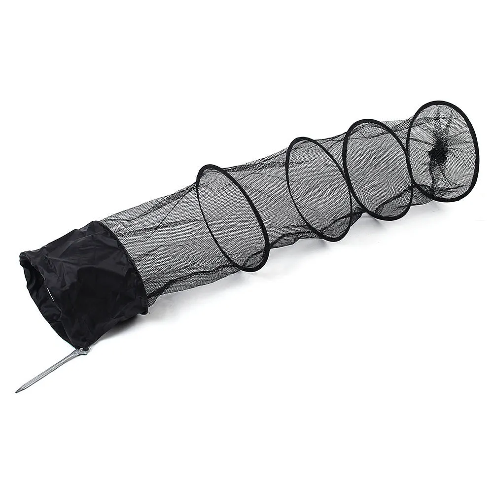 Floating Fish Fishing Basket Mesh Net Collapsible Fresh Water 5 Tiers nylon   metal Black 141cm High quality