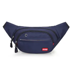 FUXI Pockets Casual Travel Cashier Messenger Chest Bag(Y002 Blue)