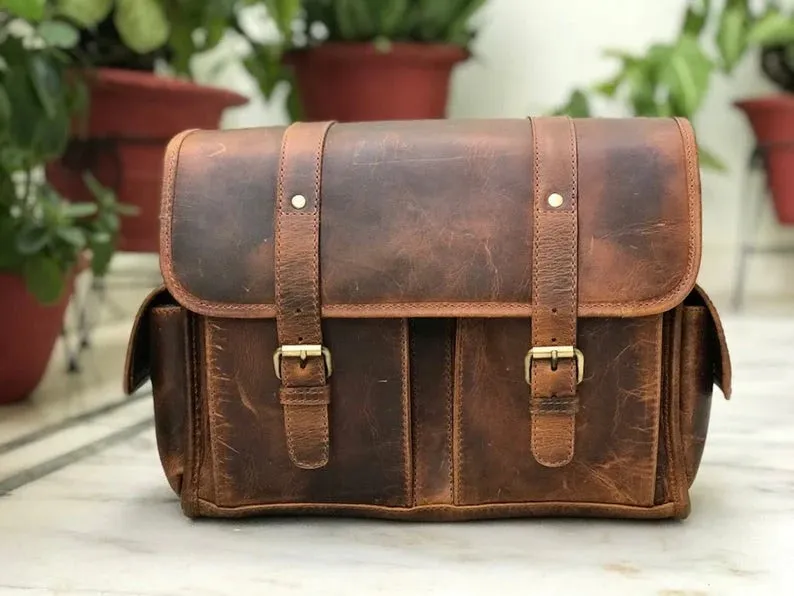 Genuine Leather Camera Bag