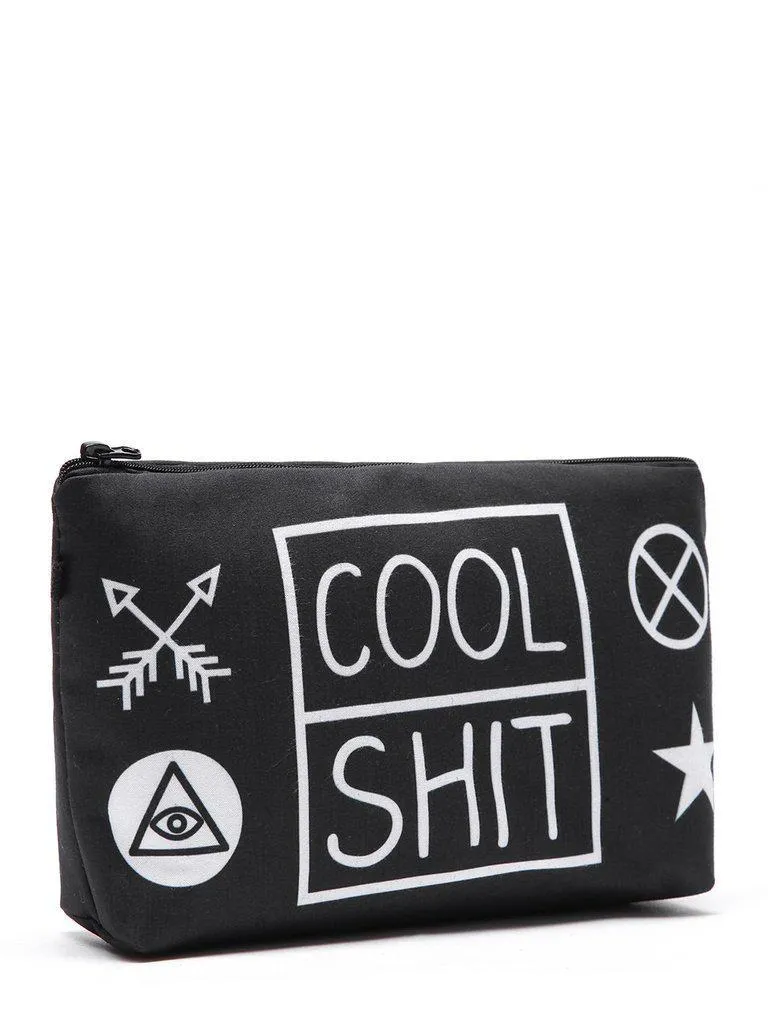 Graphic Print Makeup Bag