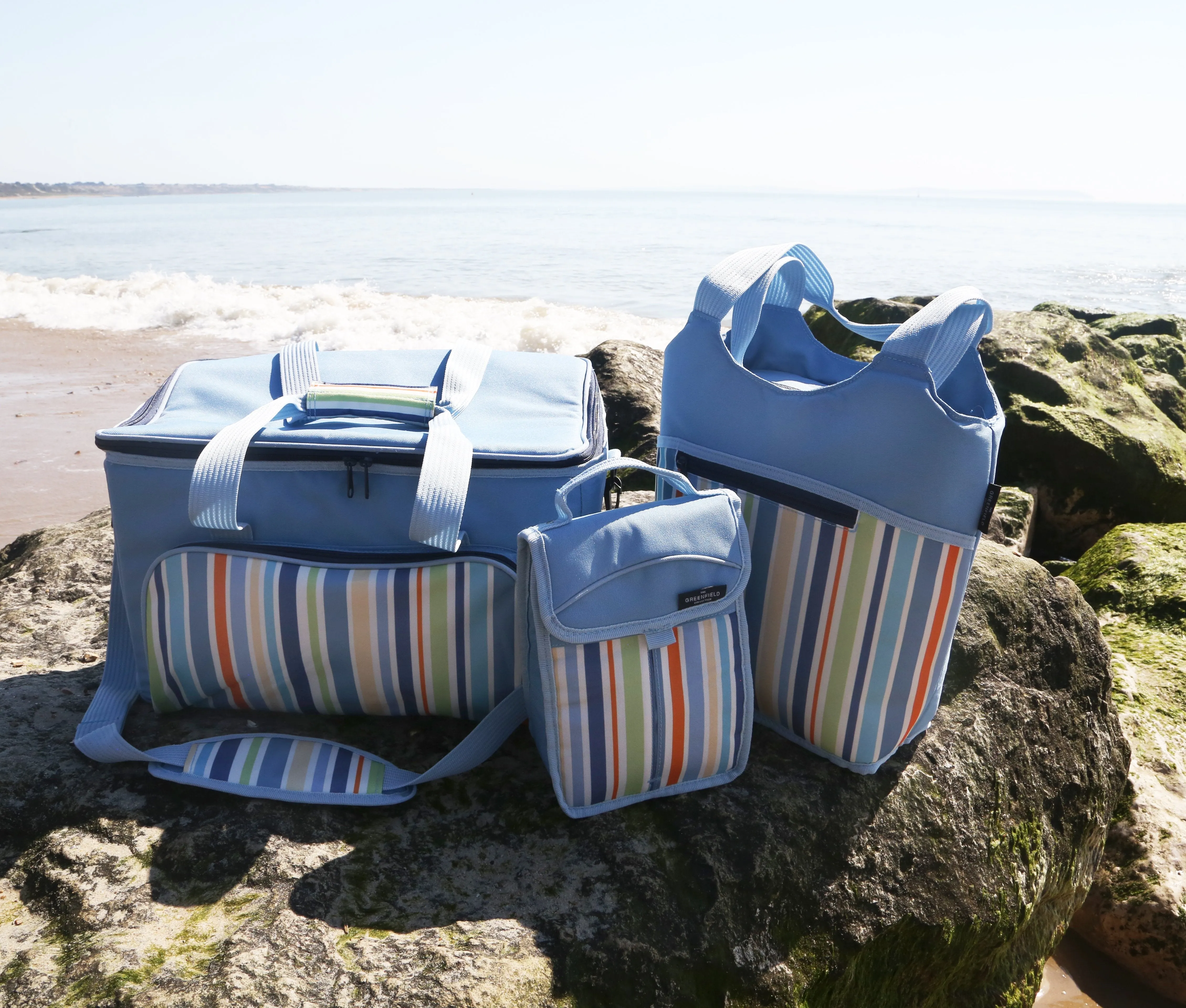 Greenfield Collection Sky Blue Folding Lunch Cool Bag