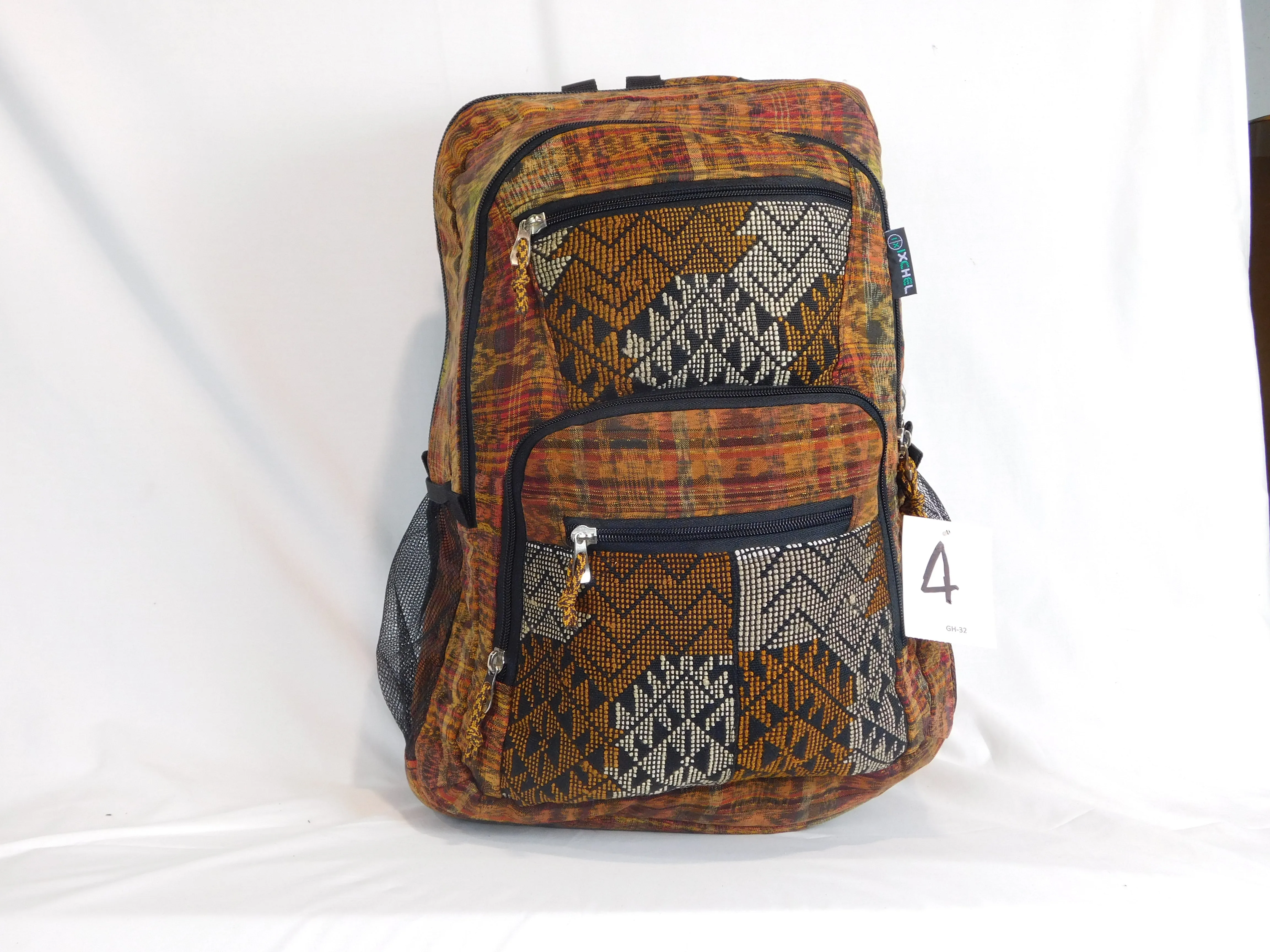 Hand-Woven Backpack with Hand-Brocaded Accents (Large)