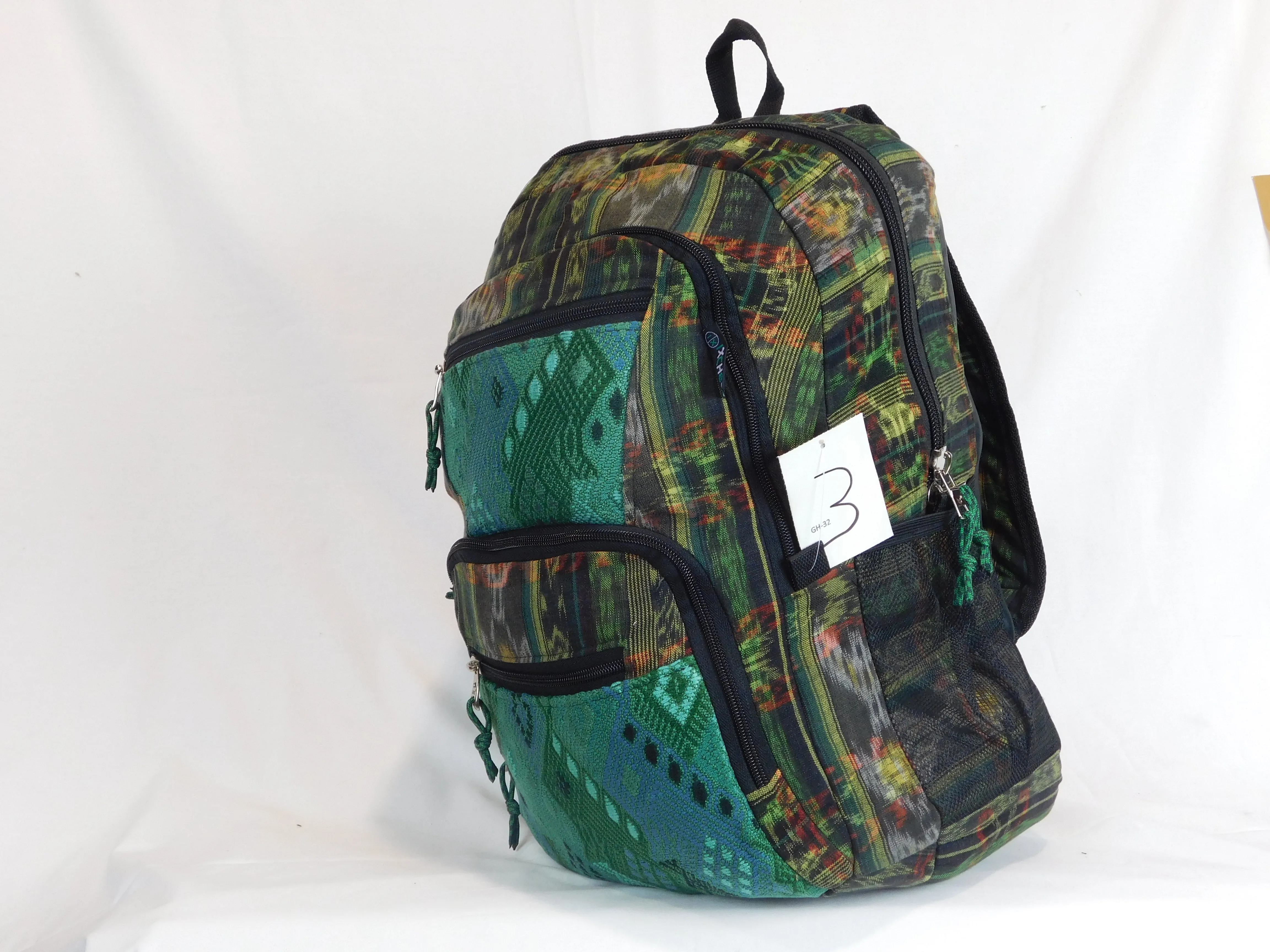 Hand-Woven Backpack with Hand-Brocaded Accents (Large)