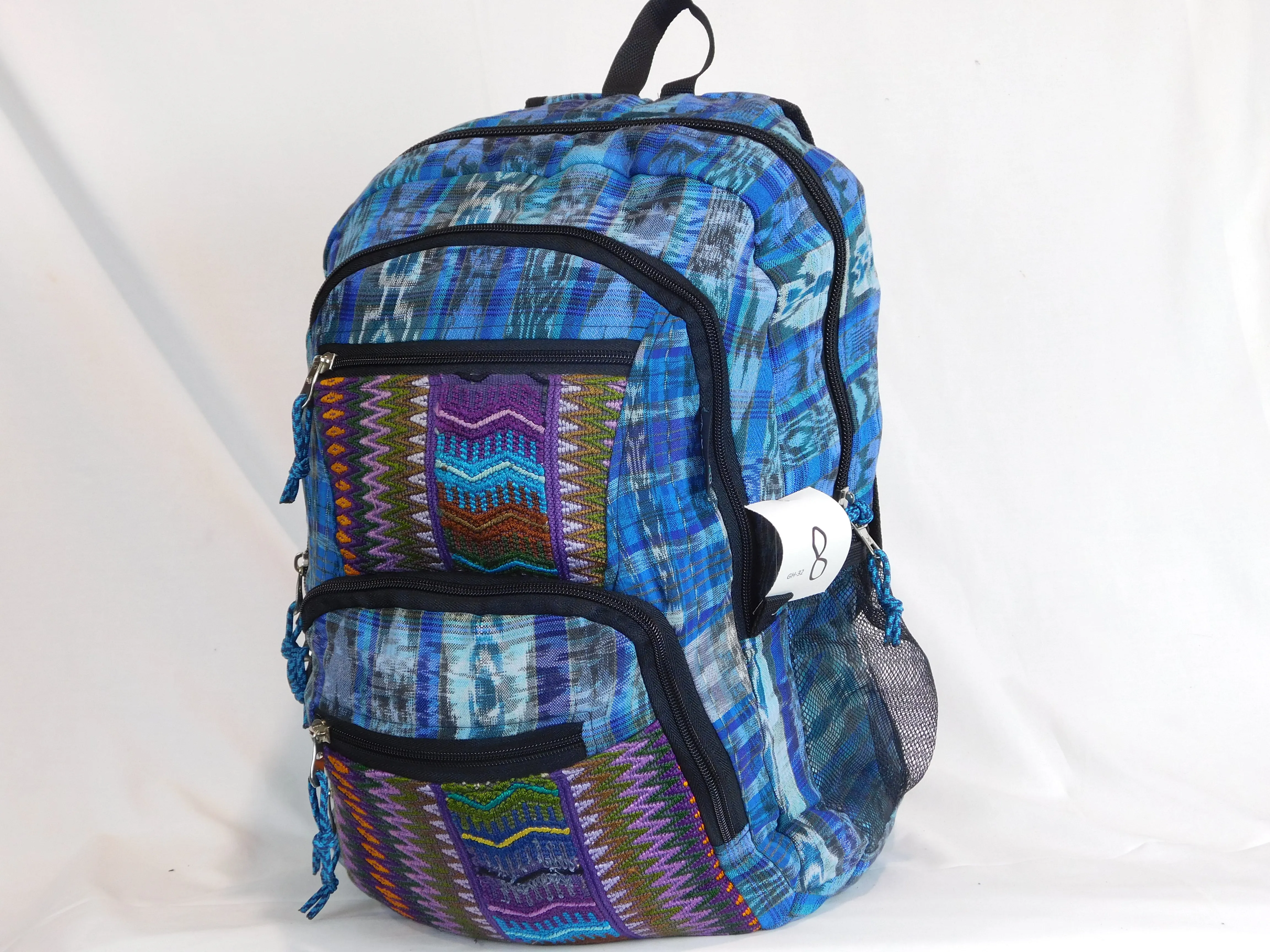 Hand-Woven Backpack with Hand-Brocaded Accents (Large)