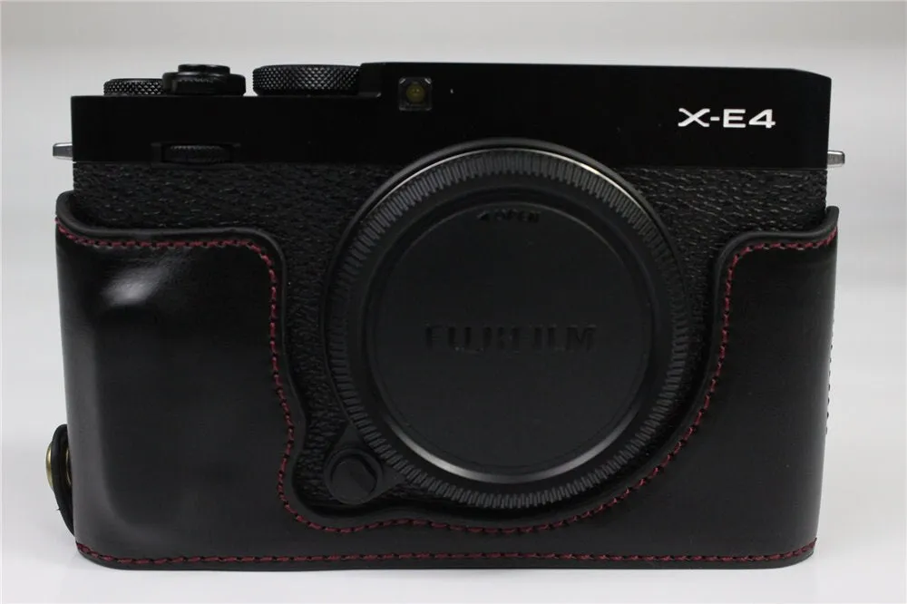 High Quality Camera Bag PU Leather Half Body Set Cover For Fujifilm FUJI X-E4 XE4 Bottom Case With Battery Opening