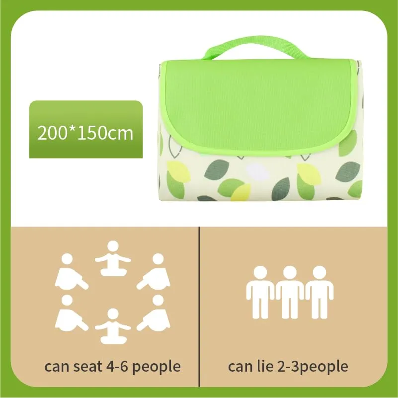 Homestic Picnic Mat | Foldable Blanket for Picnic | Water Resistant Handy Mat | Portable Mat for Outdoor | Bag Design Picnic Mat | JY2207 | Green