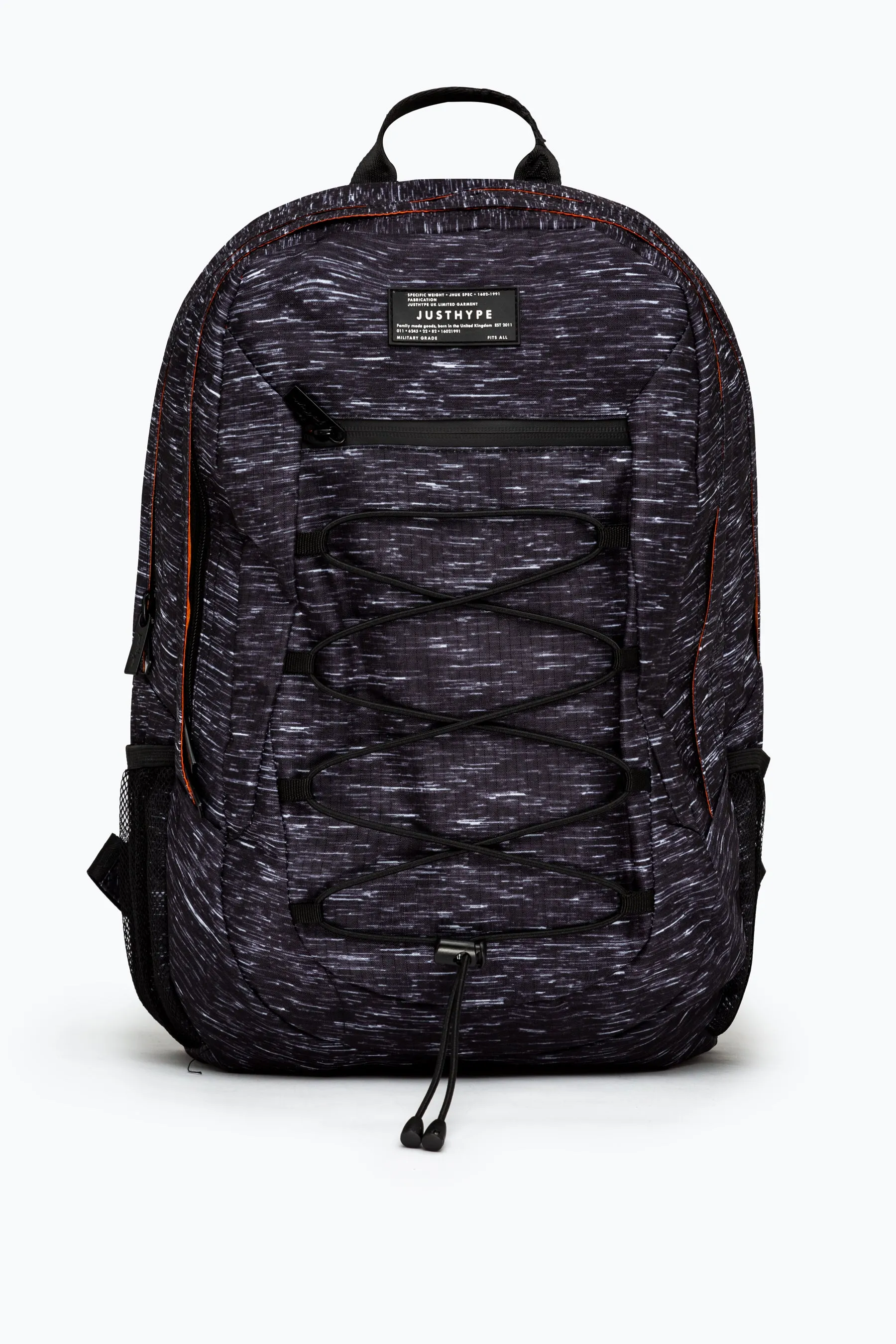 Hype Unisex Black Space Dye Marl Maxi Backpack