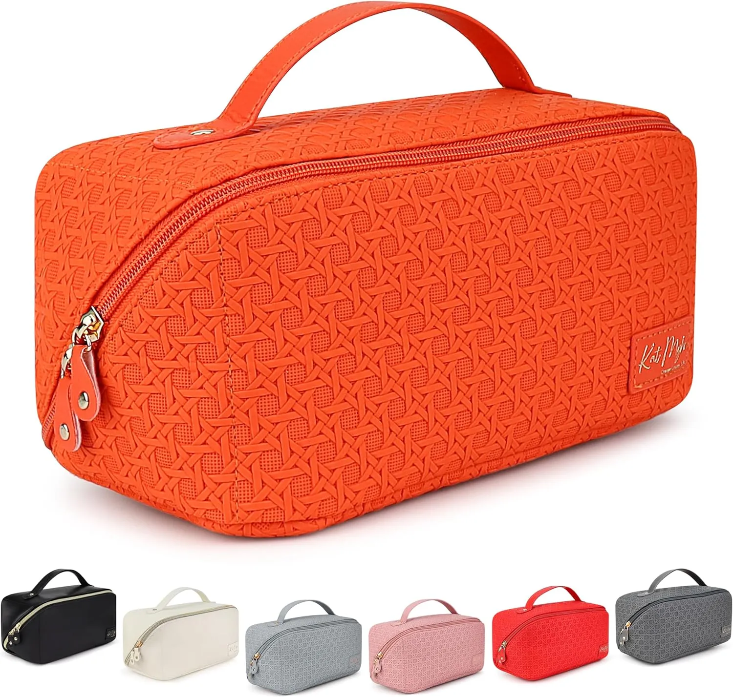 KAT MYHR Large Capacity Travel Cosmetic Bag - Orange