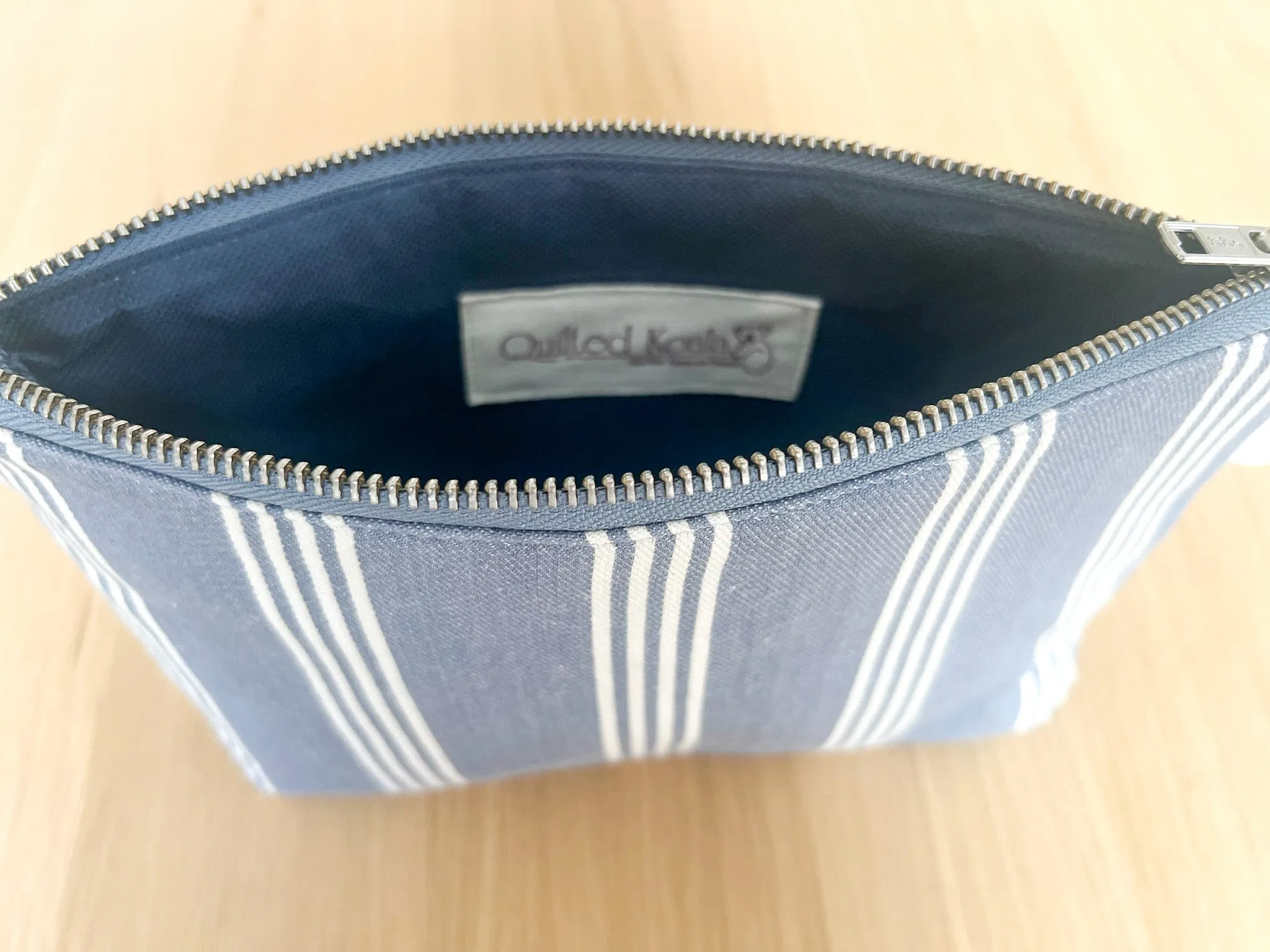 Koala Basics: Makeup Bag: Blue Ticking Stripe