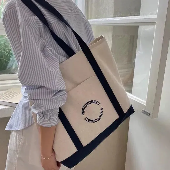 Korean Style Niche Design Canvas Tote Bag