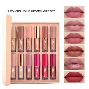 KS-ONE 12 Colors Matte Liquid Lipstick & Lip Gloss Set 2.5ml*12pcs