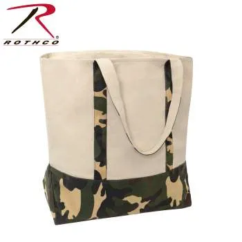 Large Camo Canvas Tote Bag