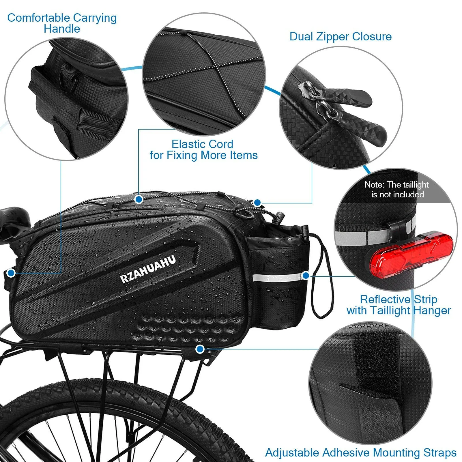 Lixada Bicycle Bags 10L Multifunctional Bicycle Rear Seat Bag Waterproof Cycling Bike Rack Trunk Cargo Bag Pannier Handbag