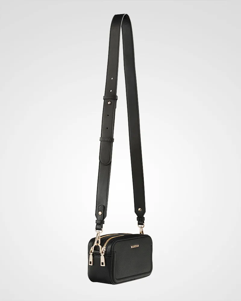 Maddie Double Zip Camera Crossbody Bag   Large Link Chain