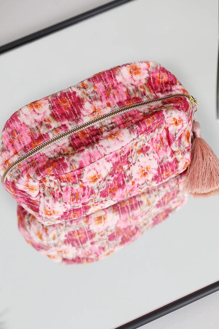 Makeup Bag Velvet Brushed Blossoms