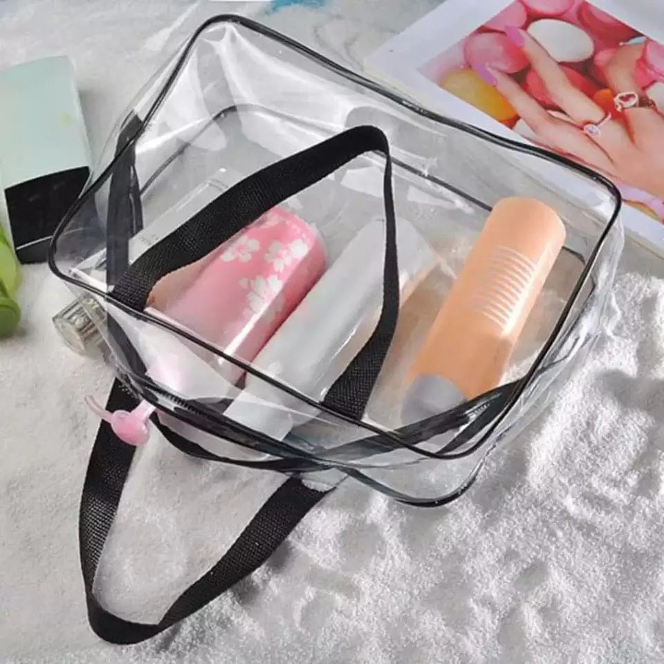 Makeup Storage Grooming Bag Set, Transparent Clear Cosmetic Bag, Transparent Toiletry Bag, Water Proof Plastic Travel Cosmetic Bag, SML Bag