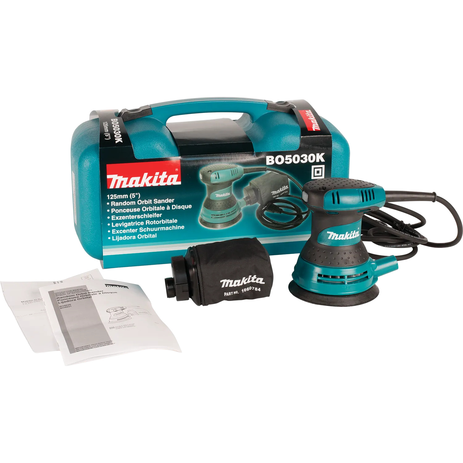 Makita (BO5030K) 5" Random Orbit Sander, with Tool Case