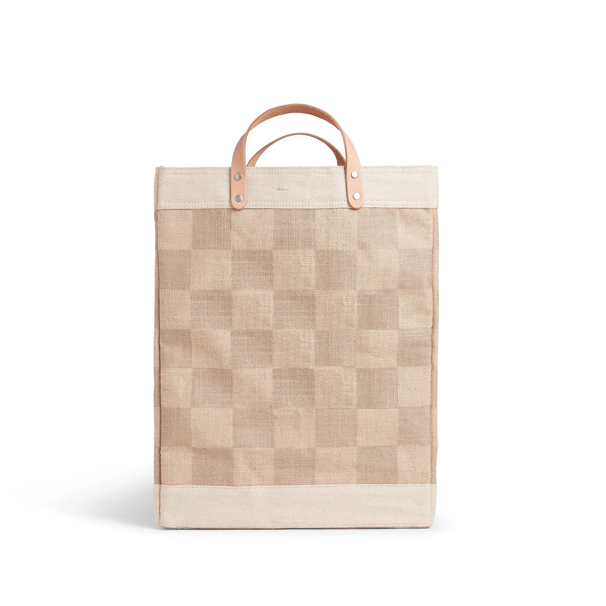 Market Bag in Checker with Black Monogram