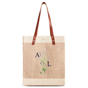 Market Tote in Natural Lavender Bloom by Amy Logsdon