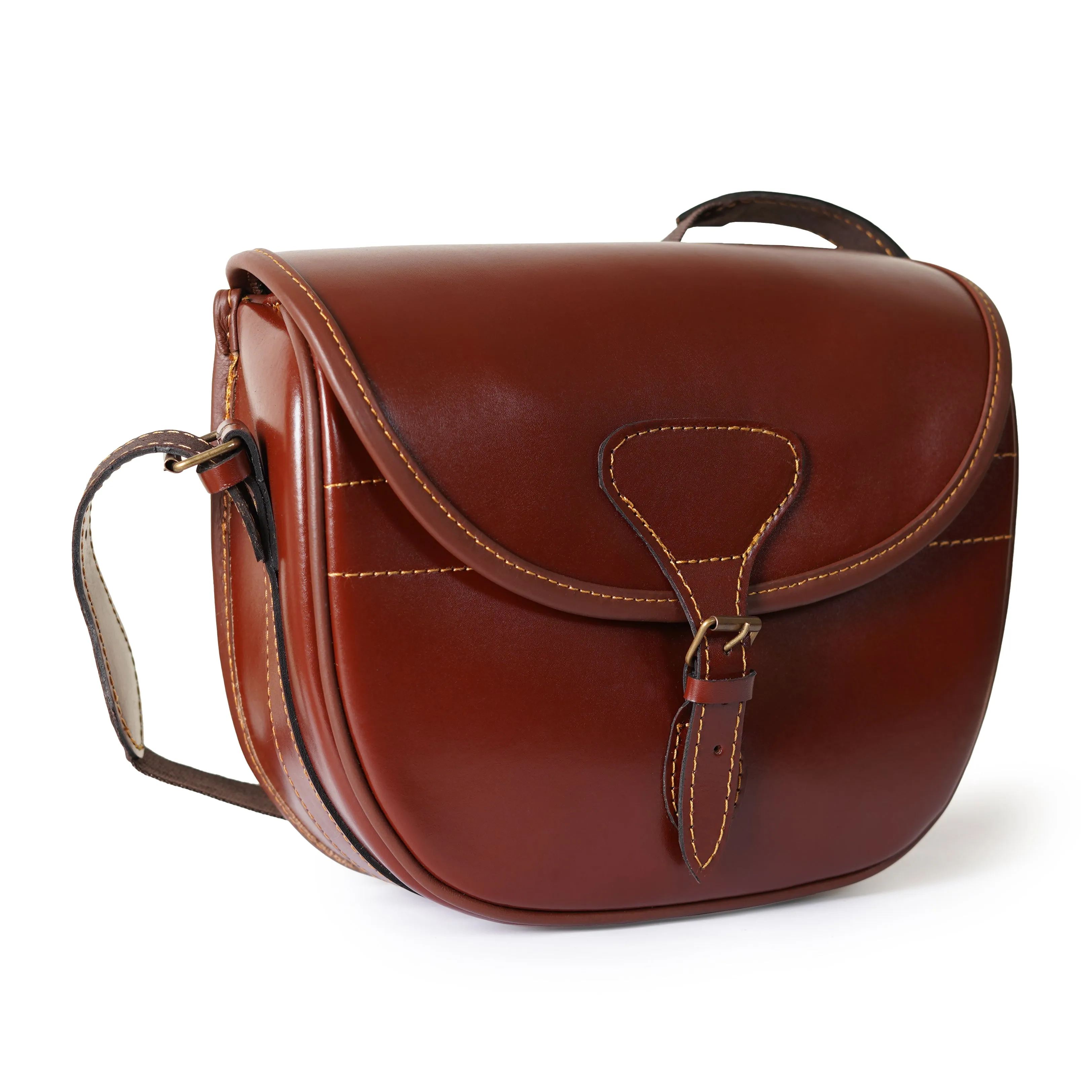 Maroon Leather Ammo Bag - 100% Genuine Leather Shooting Bag