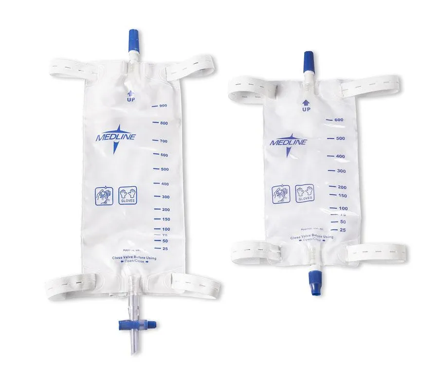 Medline Leg Bags with Slide-Tap Drainage Port