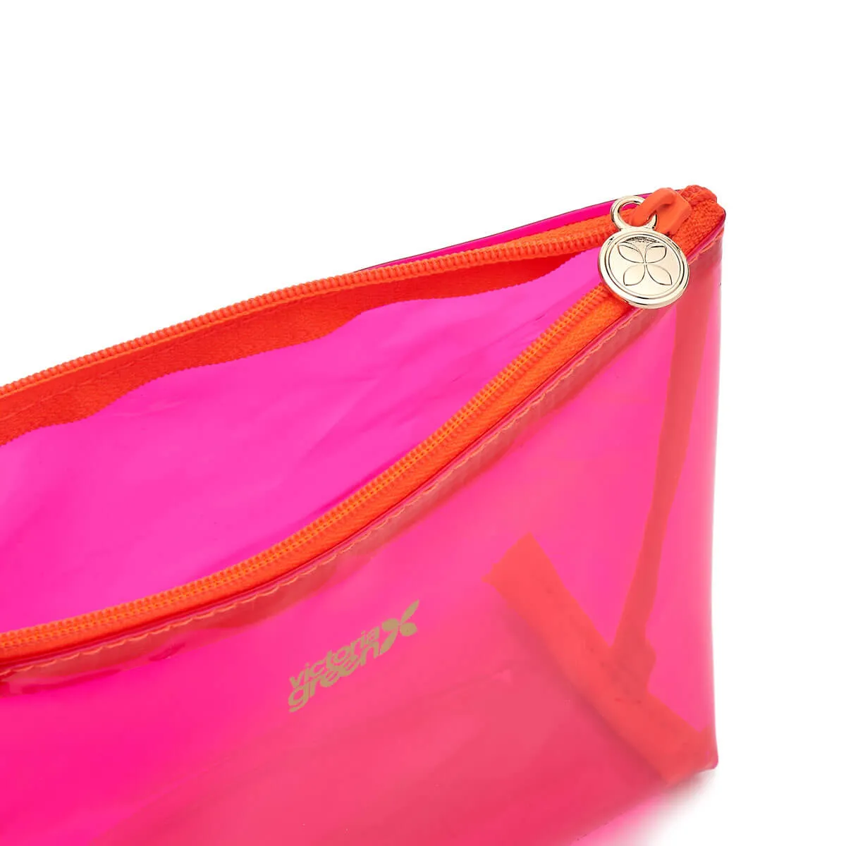 'Mia' Makeup Bag in Clear Pink