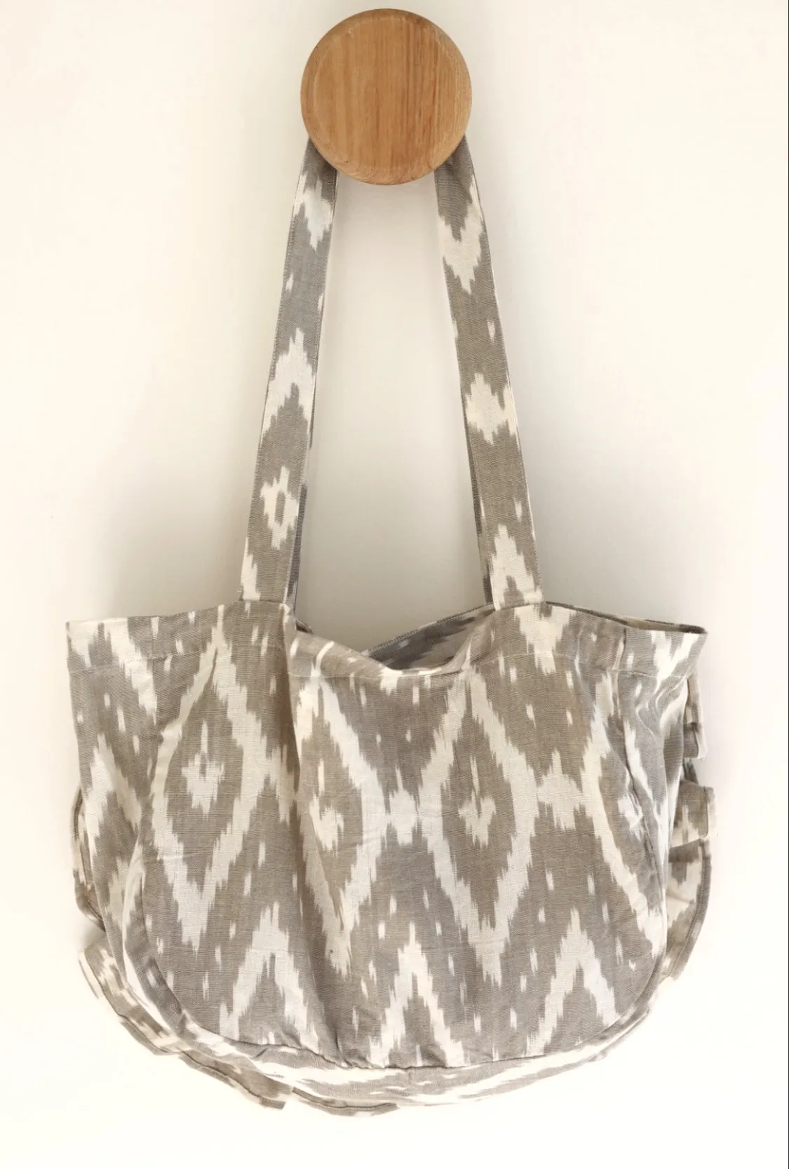 Mini Frill Tote -  Stone Ikat