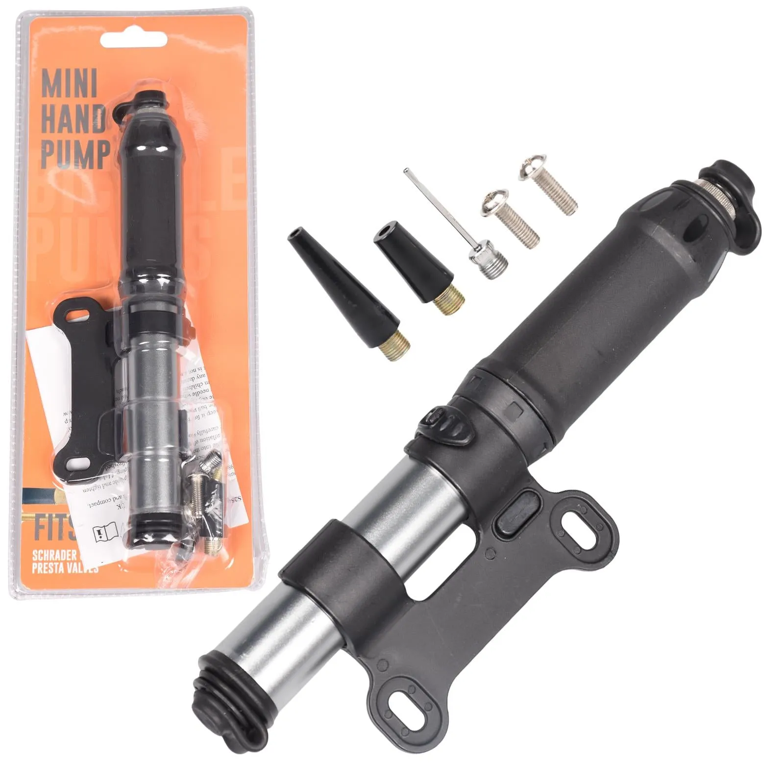 Mini Portable Hand Pump with Presta & Schrader Valve - 20/30/40 Pack