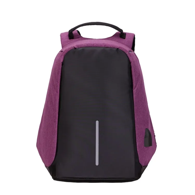 Multi-Function Large Capacity Travel Anti-theft Security Casual Backpack Laptop Computer Bag with External USB Charging Interface for Men / Women, Size: 42 x 29 x 14 cm(Purple)