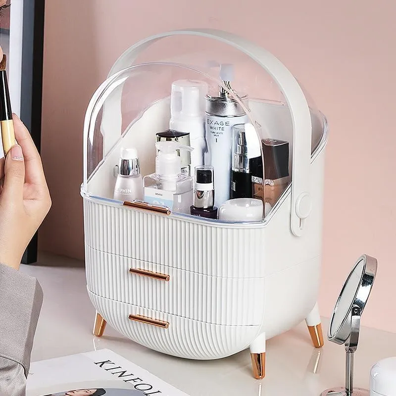 Multifunctional Makeup Cosmetic Jewellery Storage Box Plus Brush Bucket