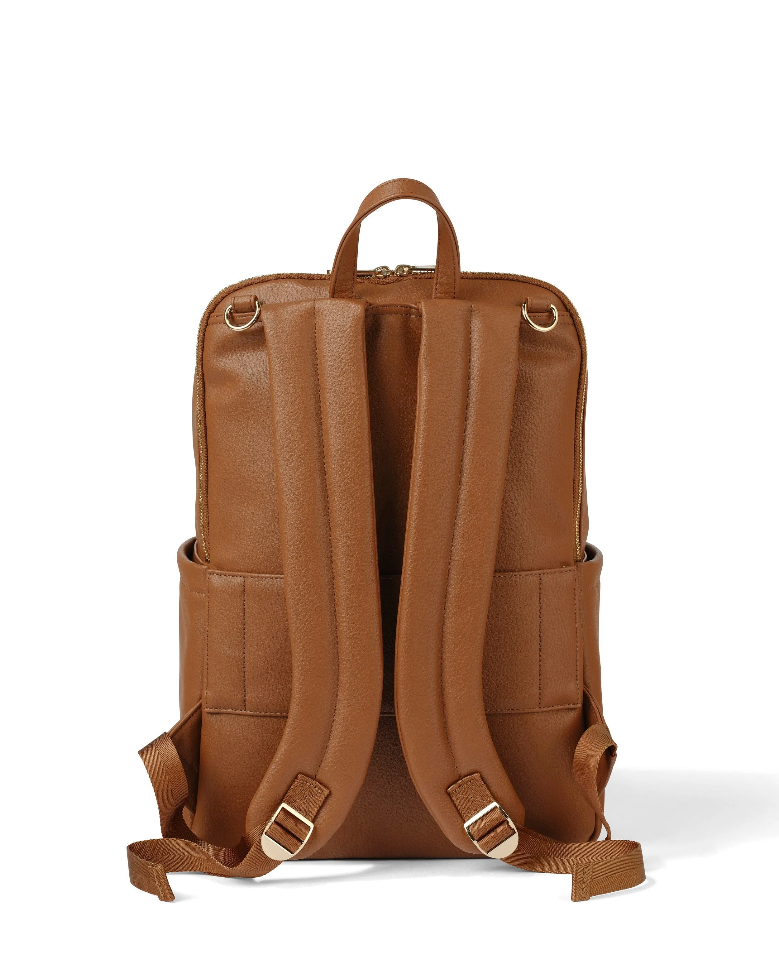 Multitasker Nappy Backpack - Chestnut Brown Vegan Leather