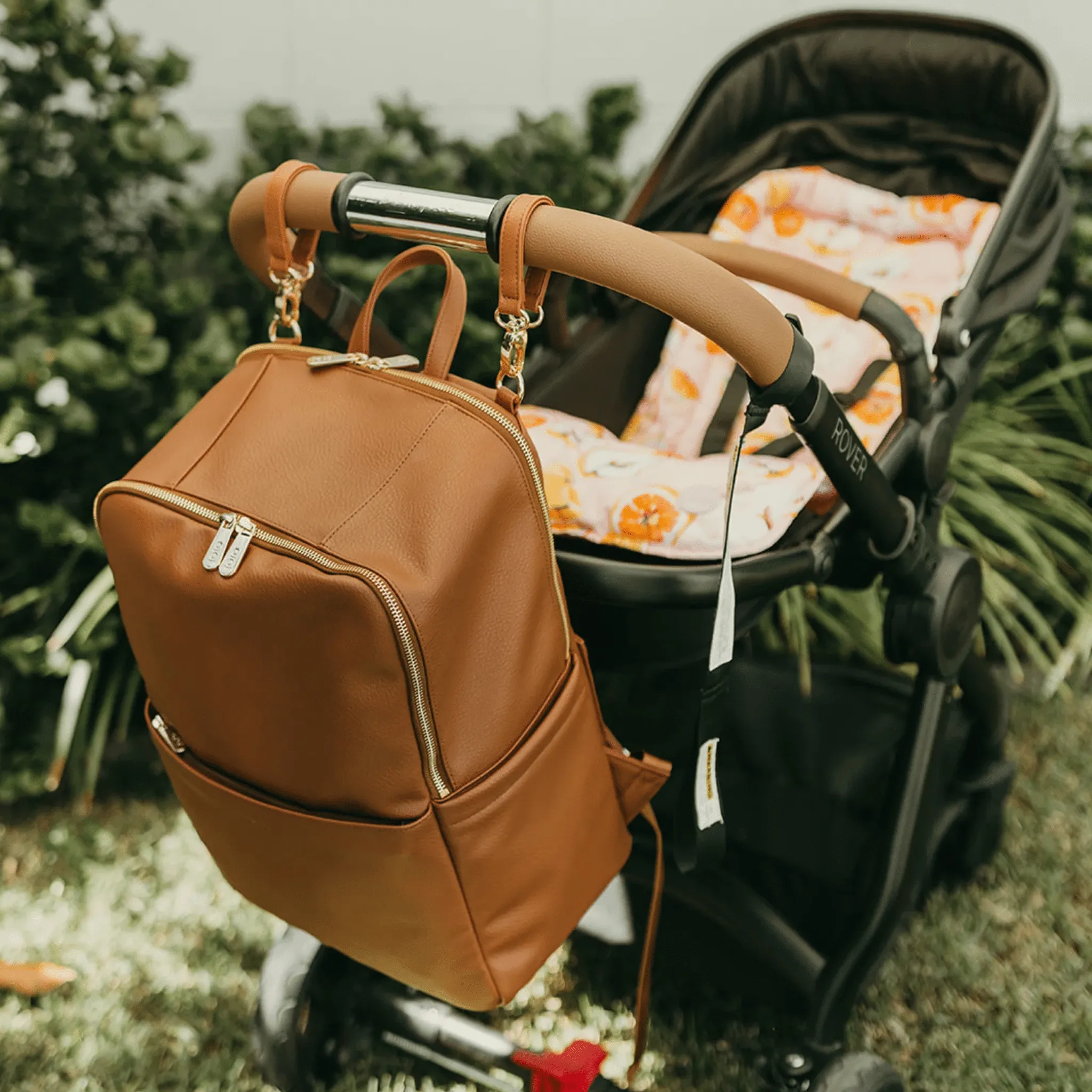 Multitasker Nappy Backpack - Chestnut Brown Vegan Leather