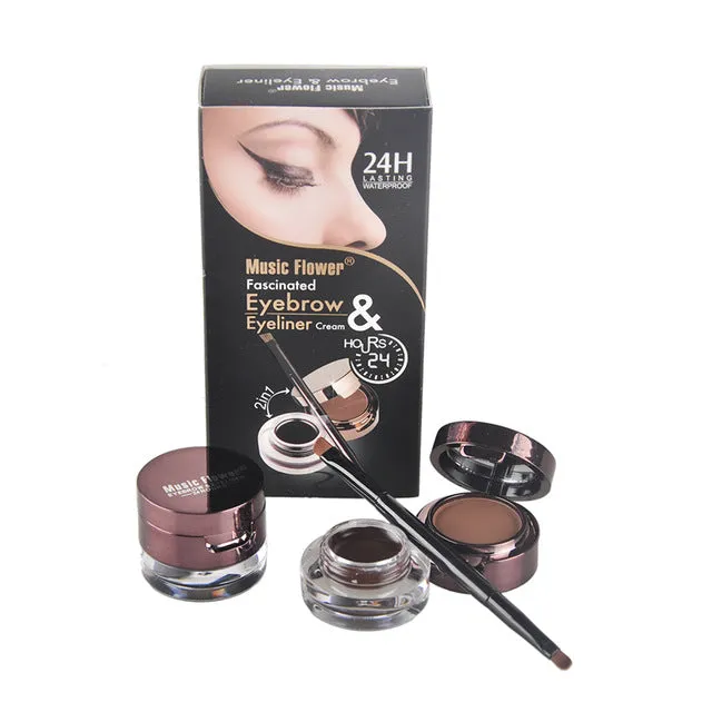 Music Flower 2in1 Eyebrow Eyeliner Cream & Makeup Brush