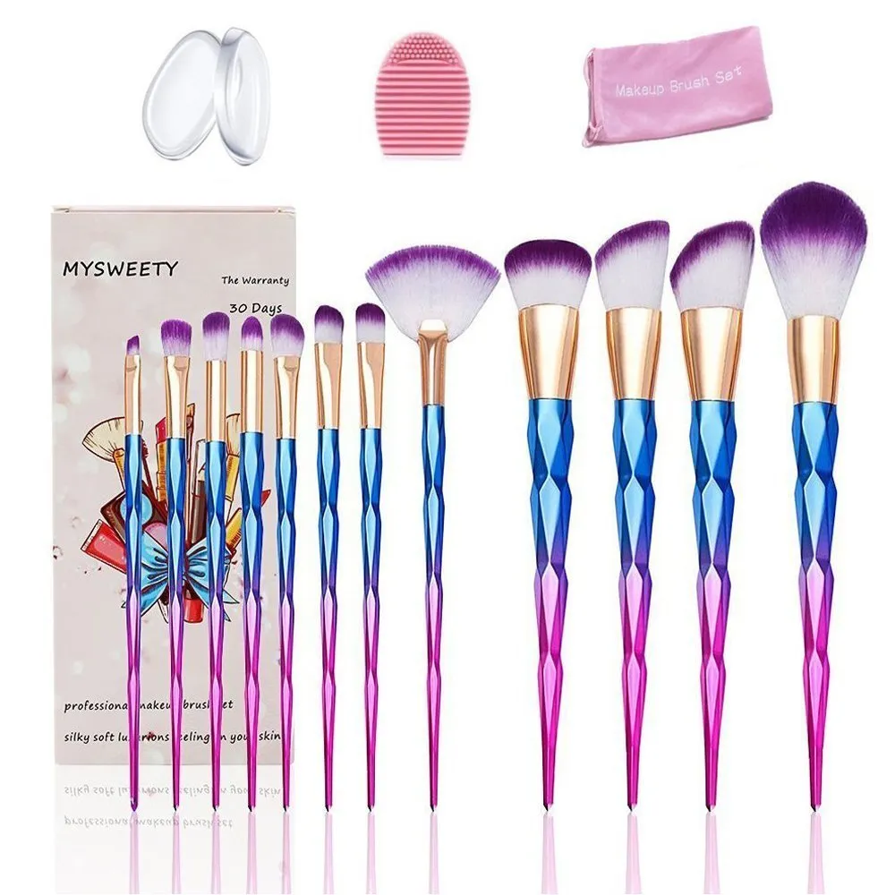 MYSWEETY 16PCS Makeup Brushes Set Makeup Foundation Eyebrow Eyeliner Cosmetic Brushes   2pcs Silicone Makeup Sponge   1pc Makeup Wash Egg   1pc Makeup Brush Bag