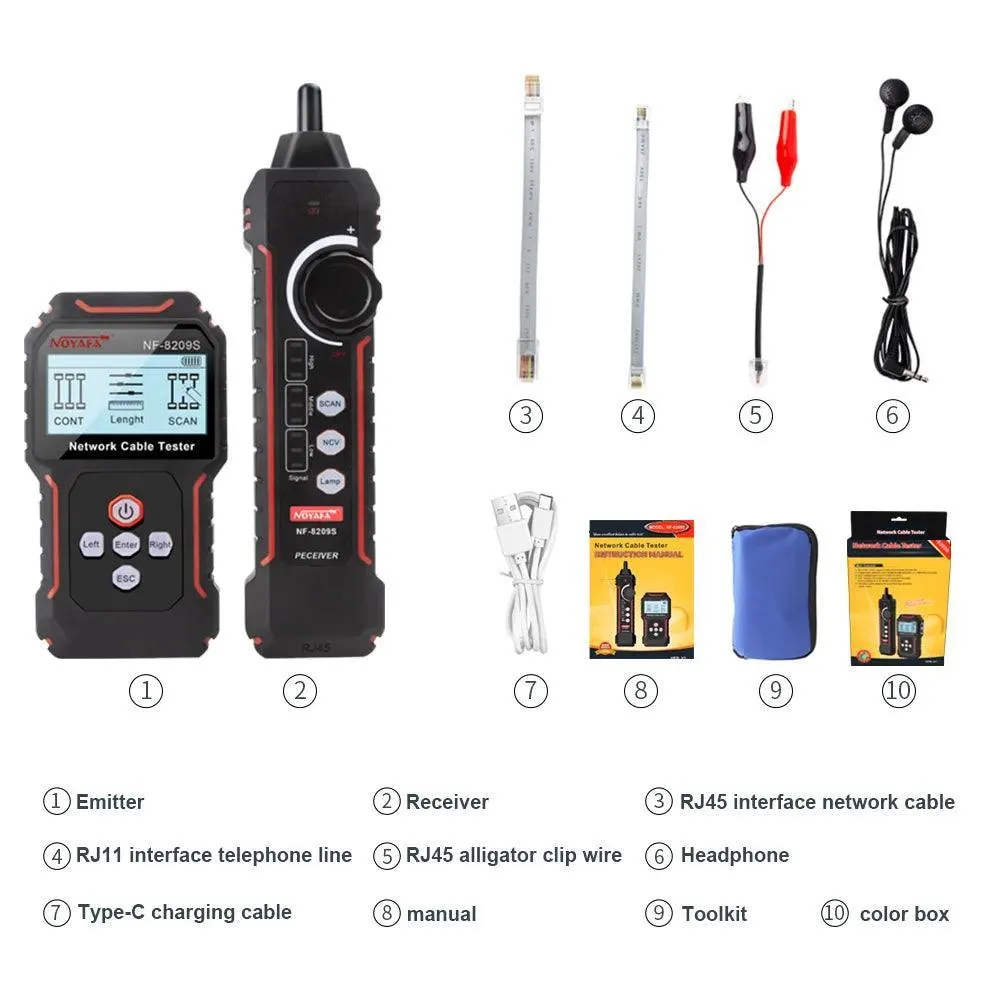 Network Cable Tracker NOYAFA NF-8209S Lan Measure Tester Network Tools