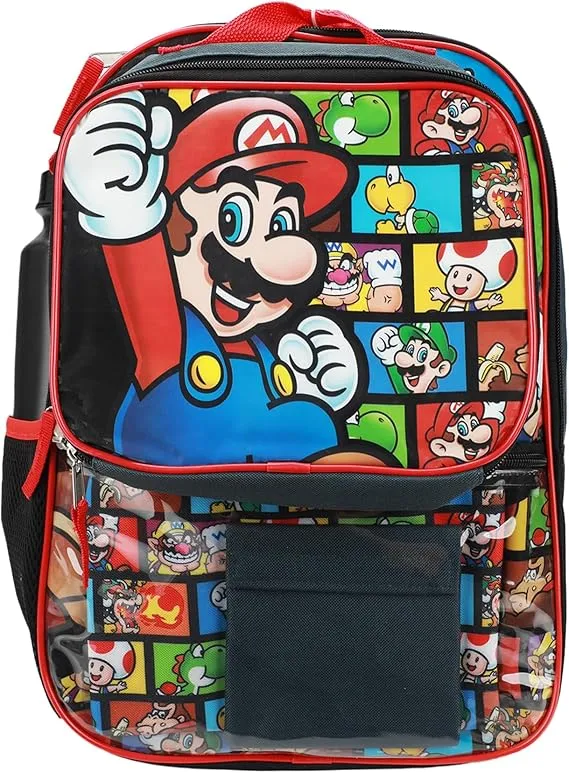 Nintendo Super Mario Bros Kids 5 Piece 16" Backpack Set