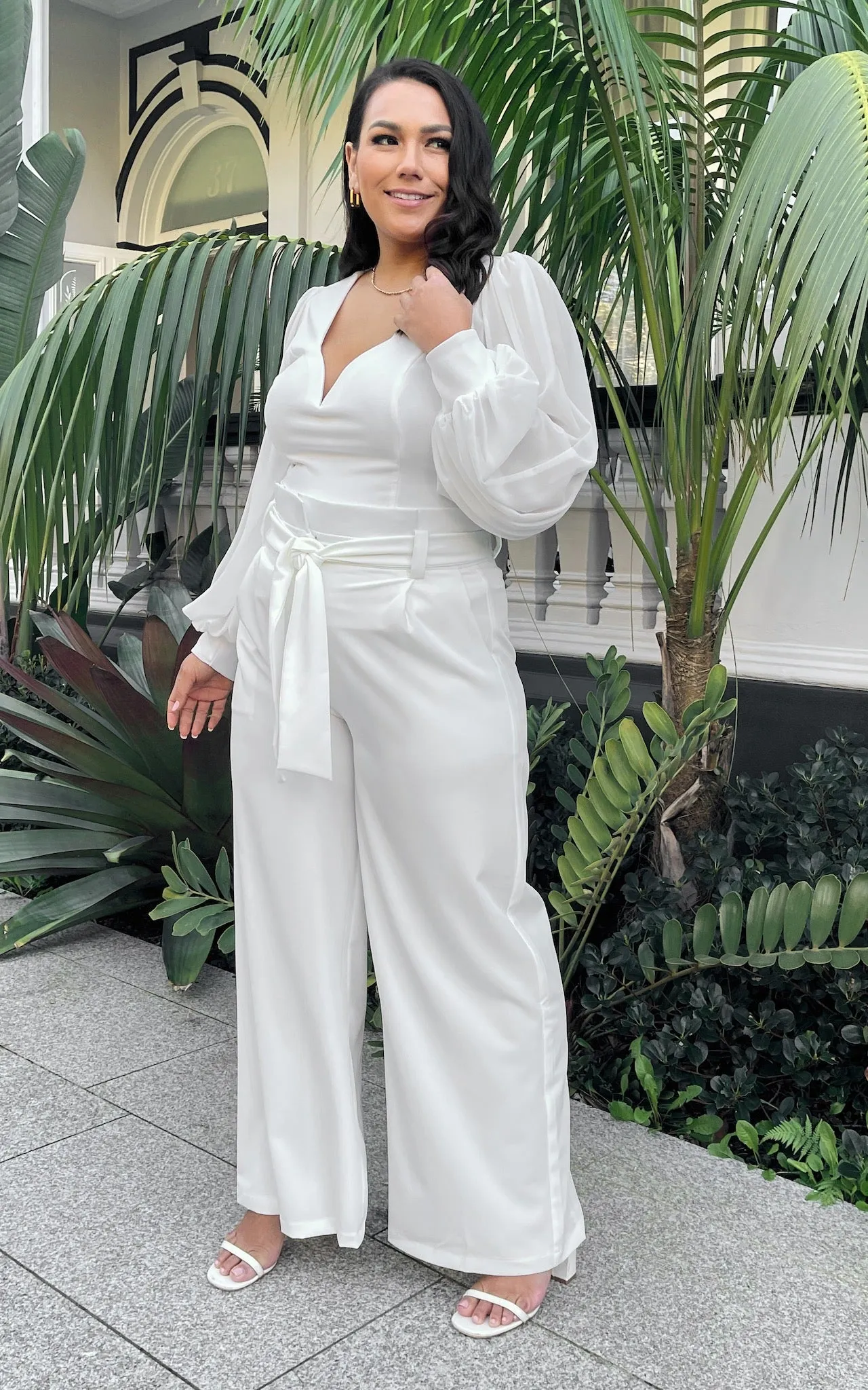 Nookie Wide Leg Pants - White