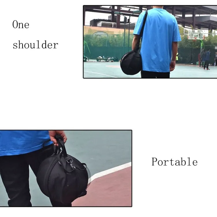 One-shoulder Two-way Opening Zipper Basketball Volleyball Football Bag Sports Ball Bag(Blue)