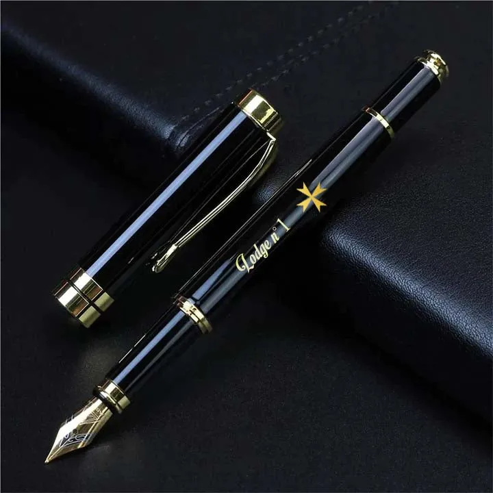 Order Of Malta Commandery Pen - Black & Gold