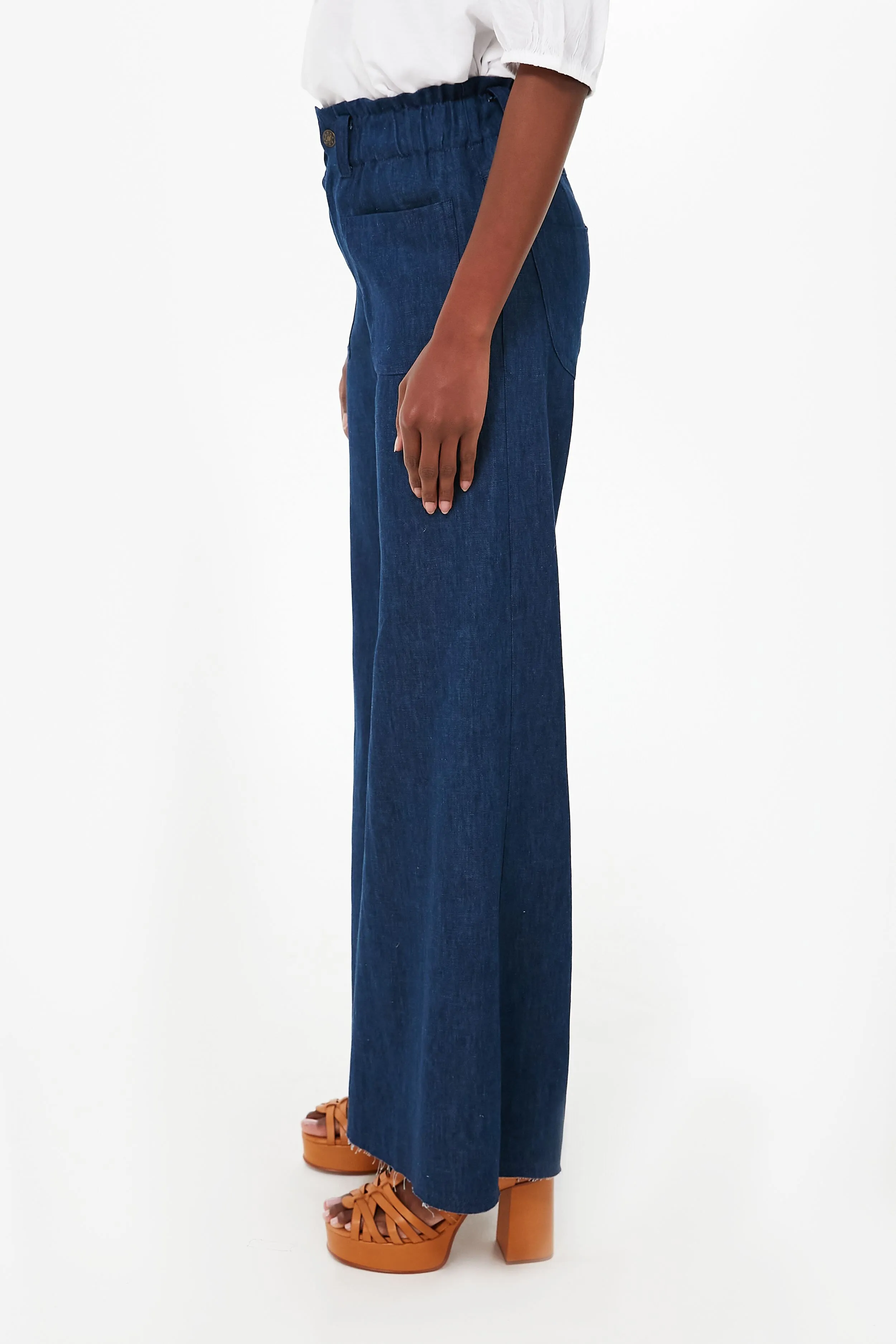 Organic Indigo Hemp Tulip Wide Leg Jeans