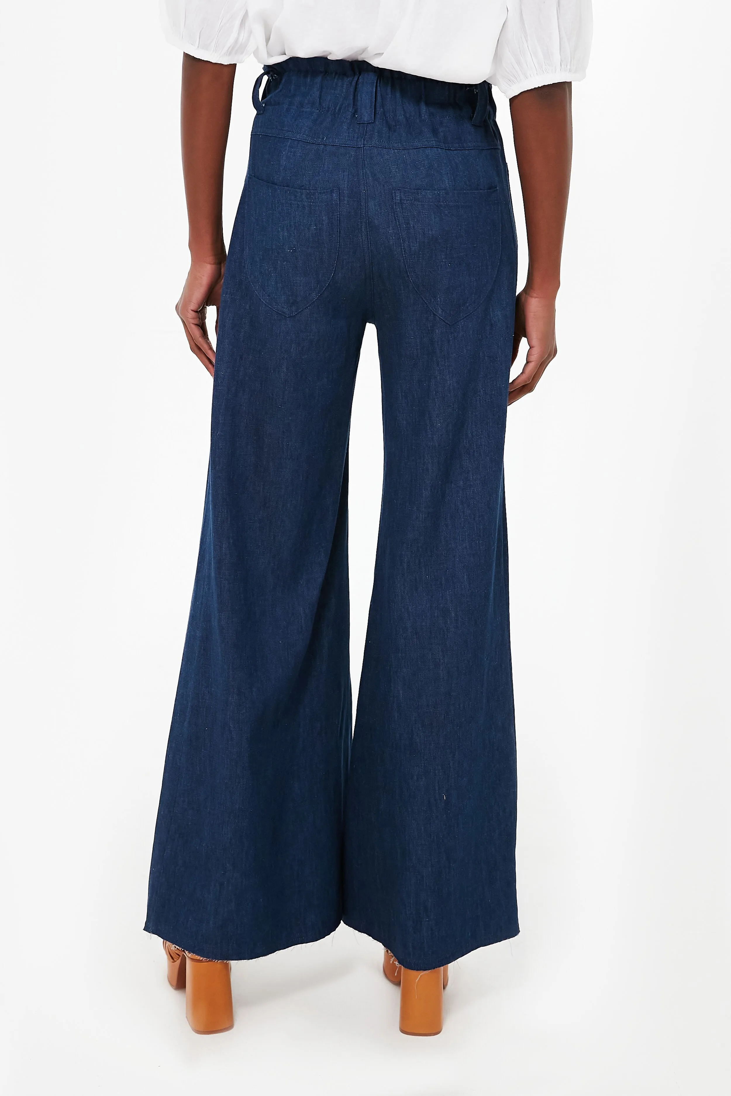 Organic Indigo Hemp Tulip Wide Leg Jeans