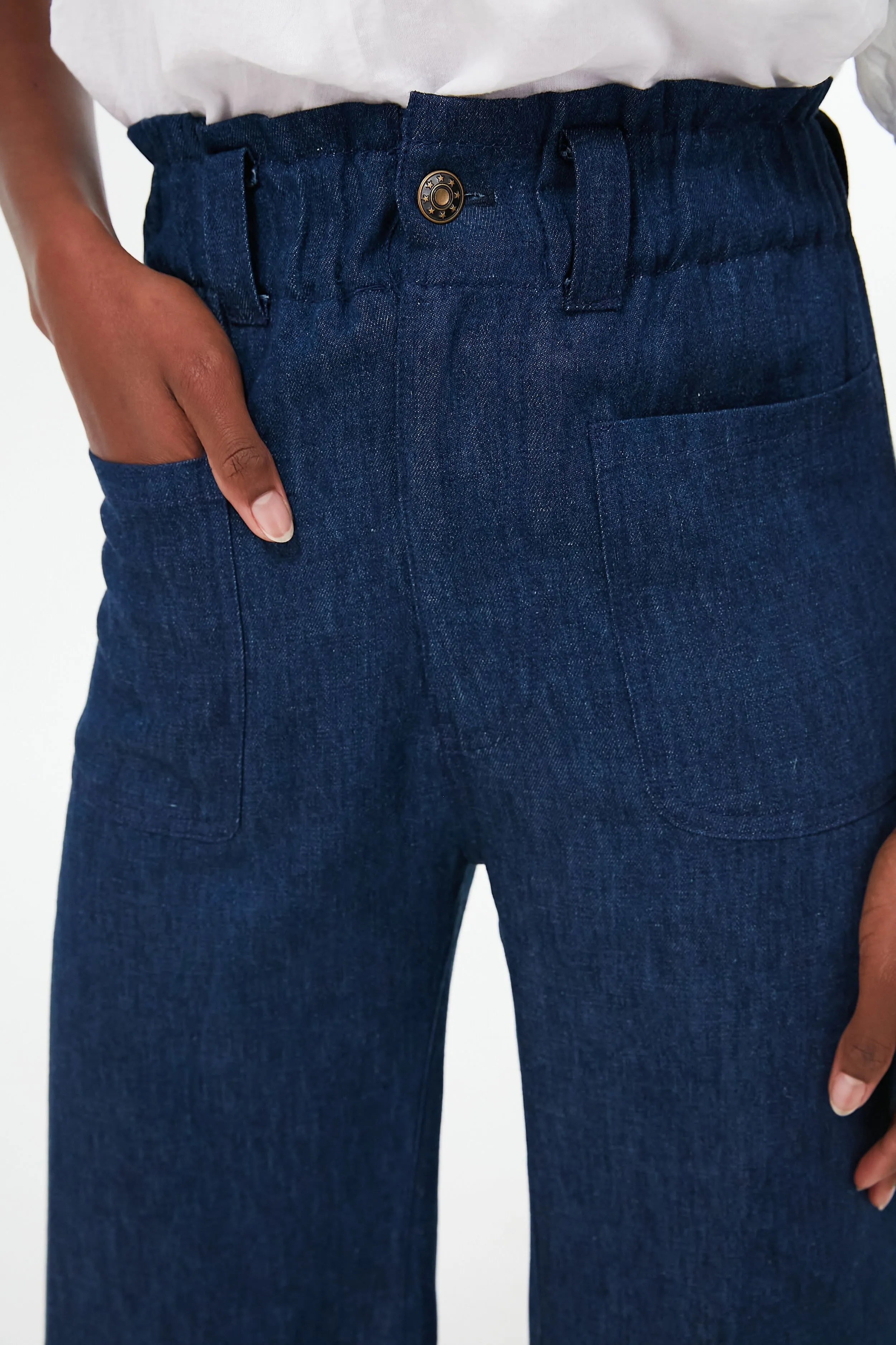 Organic Indigo Hemp Tulip Wide Leg Jeans