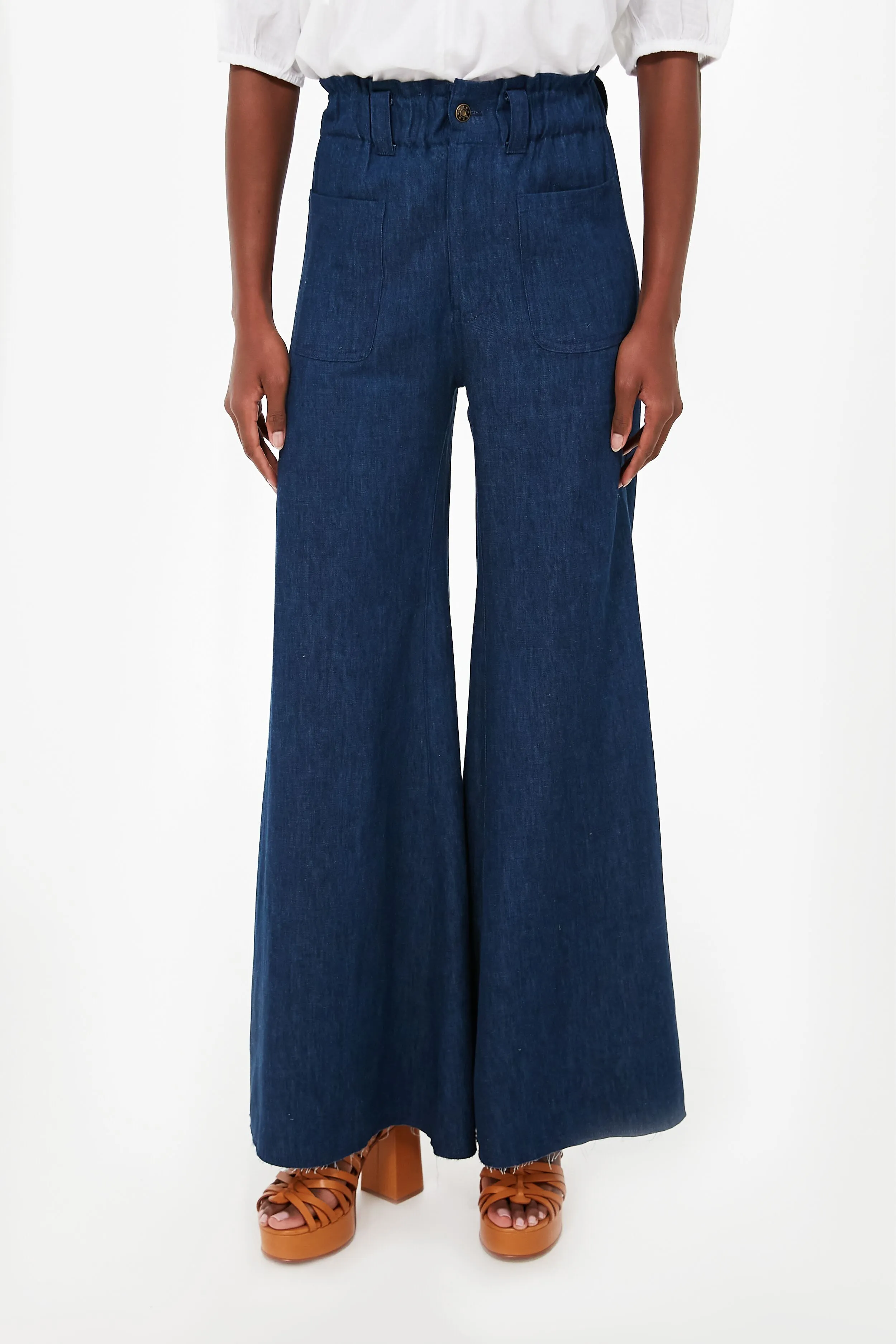 Organic Indigo Hemp Tulip Wide Leg Jeans