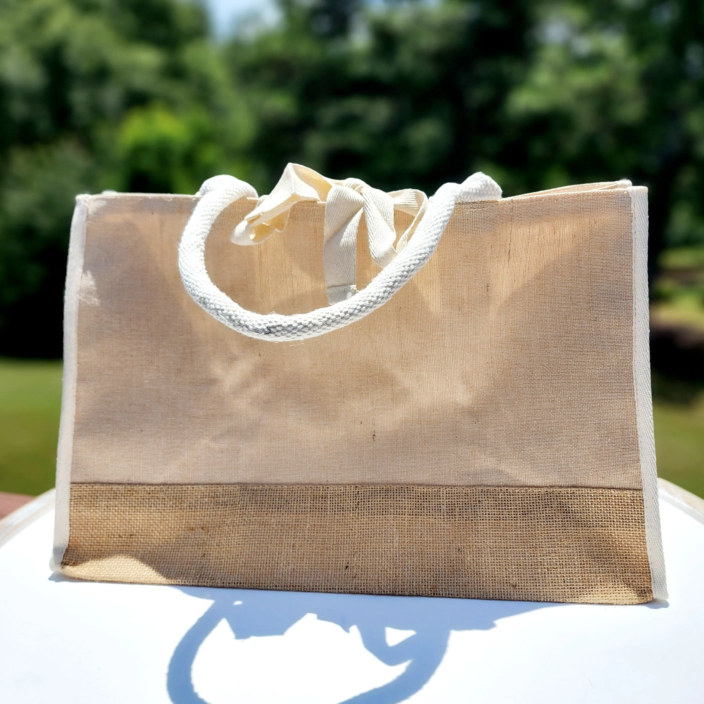 Personalized Burlap Beach Tote