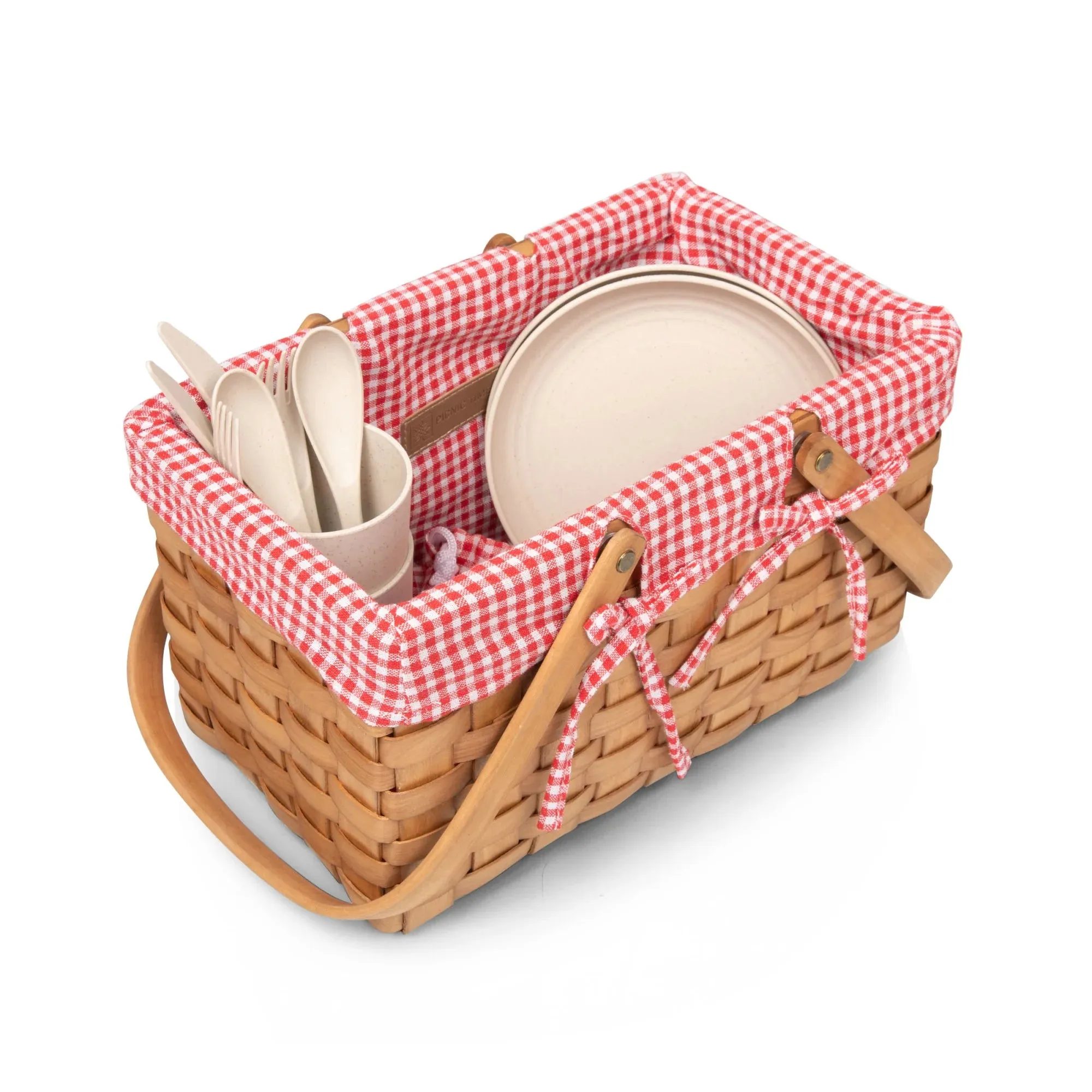 Piccola  Red & White Gingham Picnic Service for 2