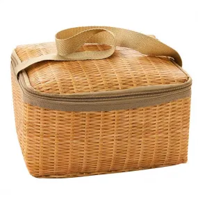 Portable Wicker Picnic Bag